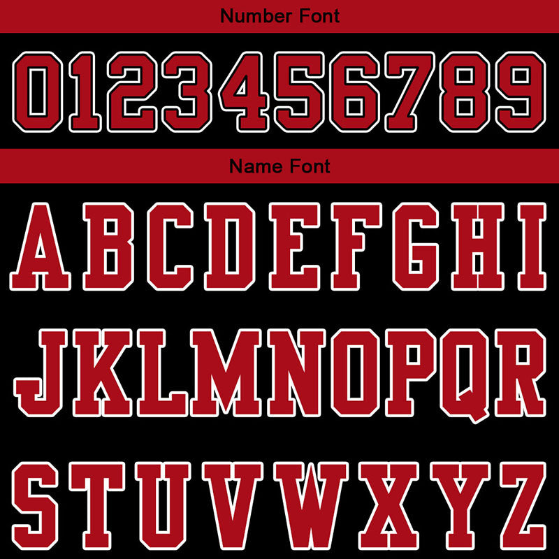 customized authentic football jersey black red -white mesh