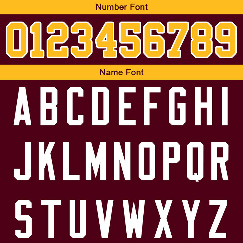 custom authentic football jersey burgundy-yellow mesh
