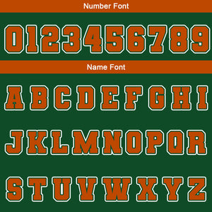 Chaquetas universitarias impermeables personalizadas en verde-blanco y naranja con nombre-número y logotipo bordados