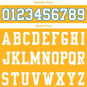 customized  authentic football jersey yellow white -powder blue  mesh