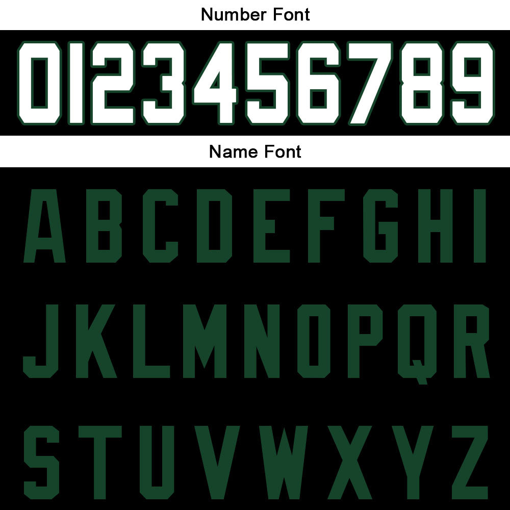 custom authentic split fashion football jersey black-white-green