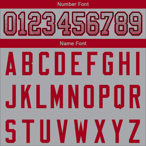 custom authentic drift fashion football jersey gray-red mesh