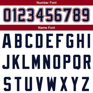 custom authentic split fashion football jersey navy-white-red mesh