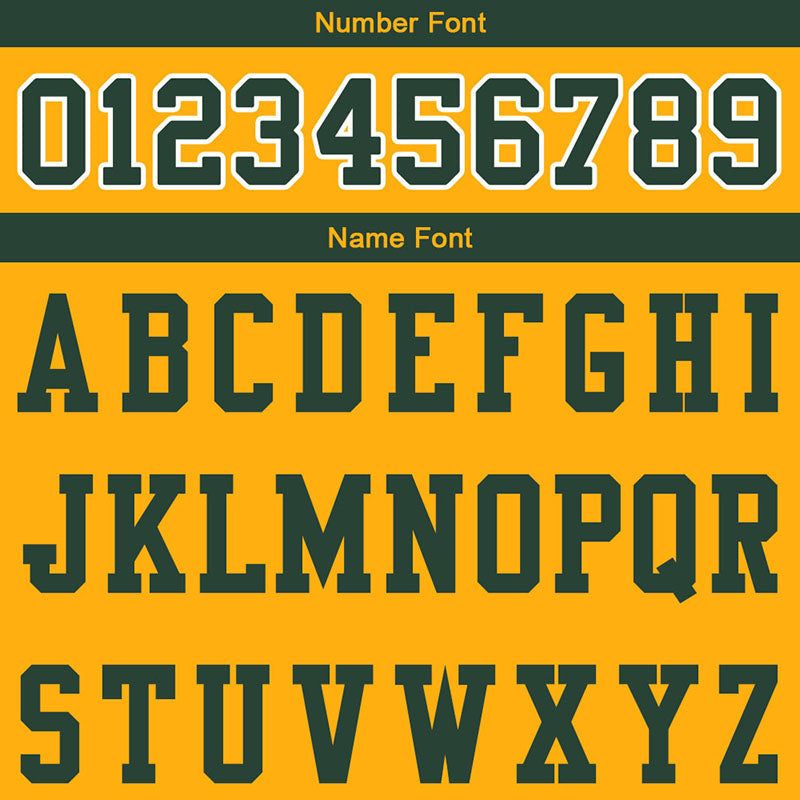 customized authentic football jersey gold green-white mesh