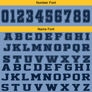 Uniforme de baloncesto personalizado azul y amarillo con tu logotipo-nombre y número impresos