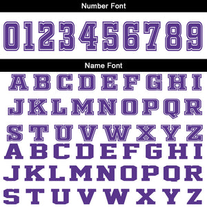 Uniforme de baloncesto personalizado blanco y morado con tu logotipo-nombre y número impresos