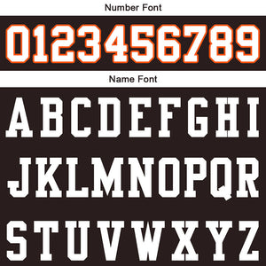 customized authentic football jersey brown white-orange mesh
