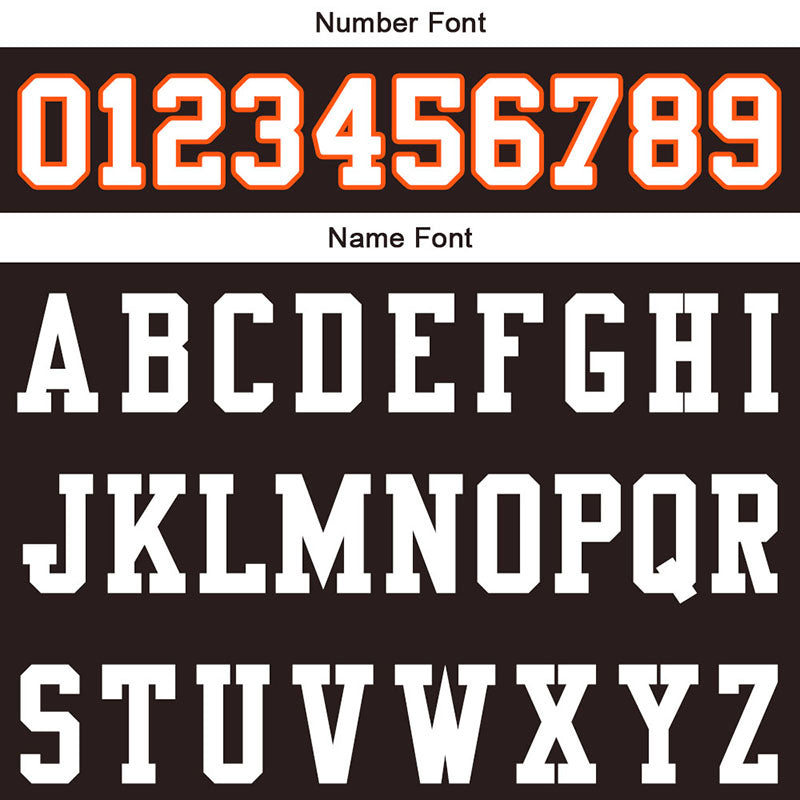 customized authentic football jersey brown white-orange mesh