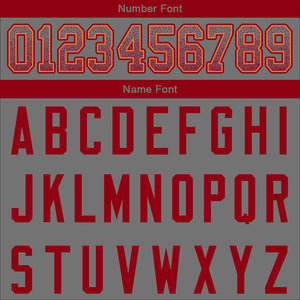 custom authentic drift fashion football jersey gray-red mesh