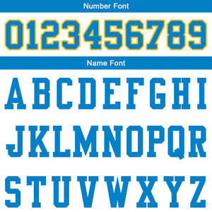 customized  authentic football jersey yellow white -powder blue  mesh