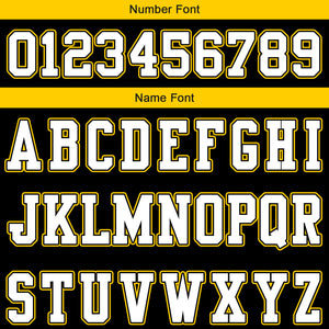 Camiseta de fútbol personalizada con nombre y número del equipo impresos en color negro