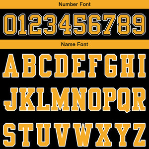customized authentic football jersey black yellow -white mesh