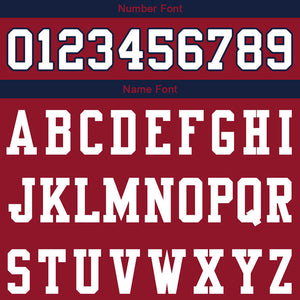 custom authentic football jersey red white-navy mesh