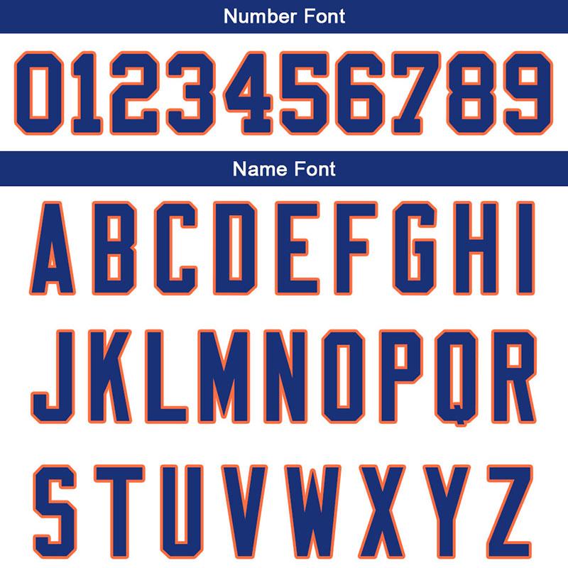 custom authentic football jersey orange-white-royal mesh