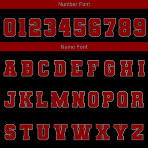 Chaquetas universitarias impermeables personalizadas en negro-rojo y gris con nombre-número y logotipo bordados
