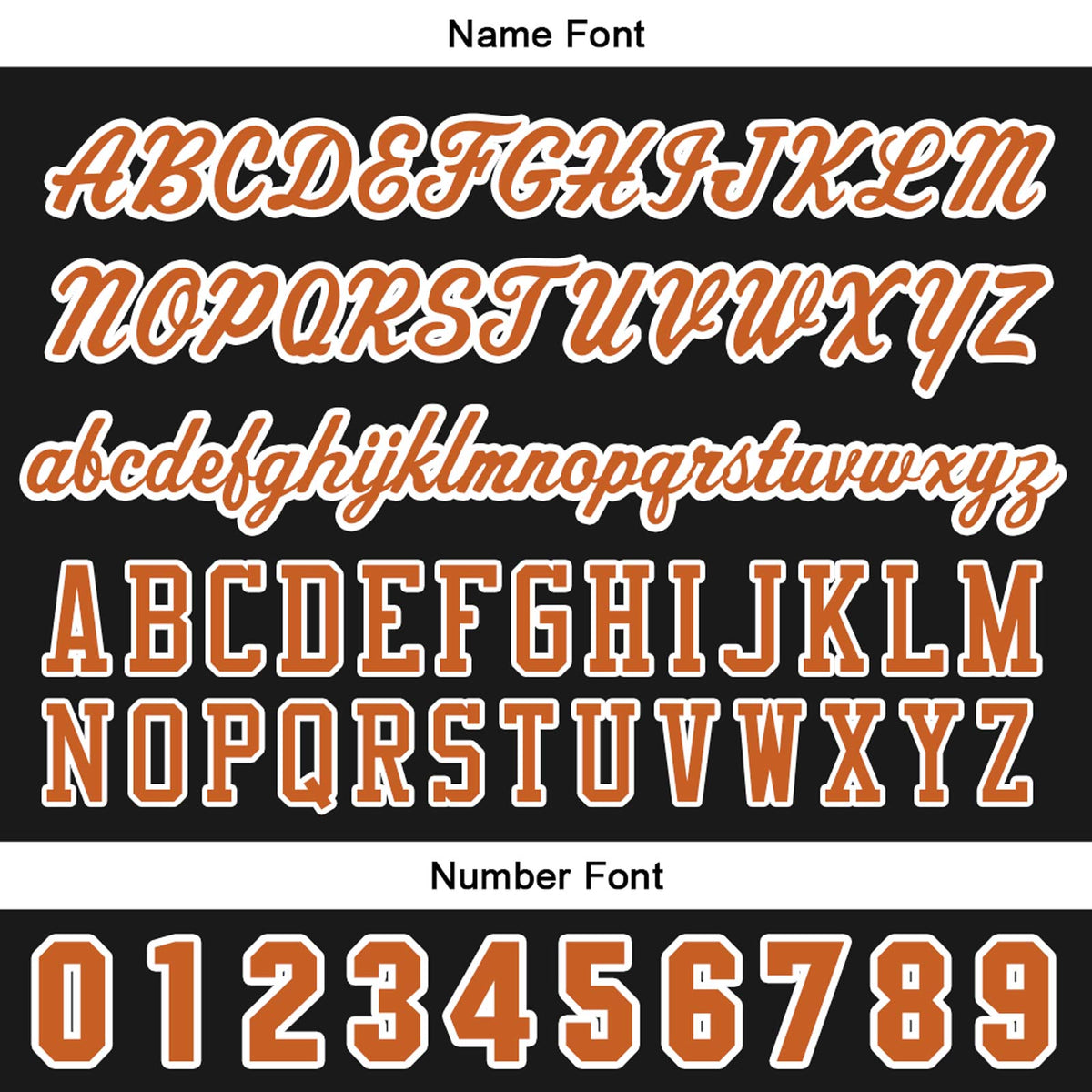 Camiseta de béisbol personalizada negra y naranja con botones para hombre mujer adulto y joven Estampado de nombre número y logotipo