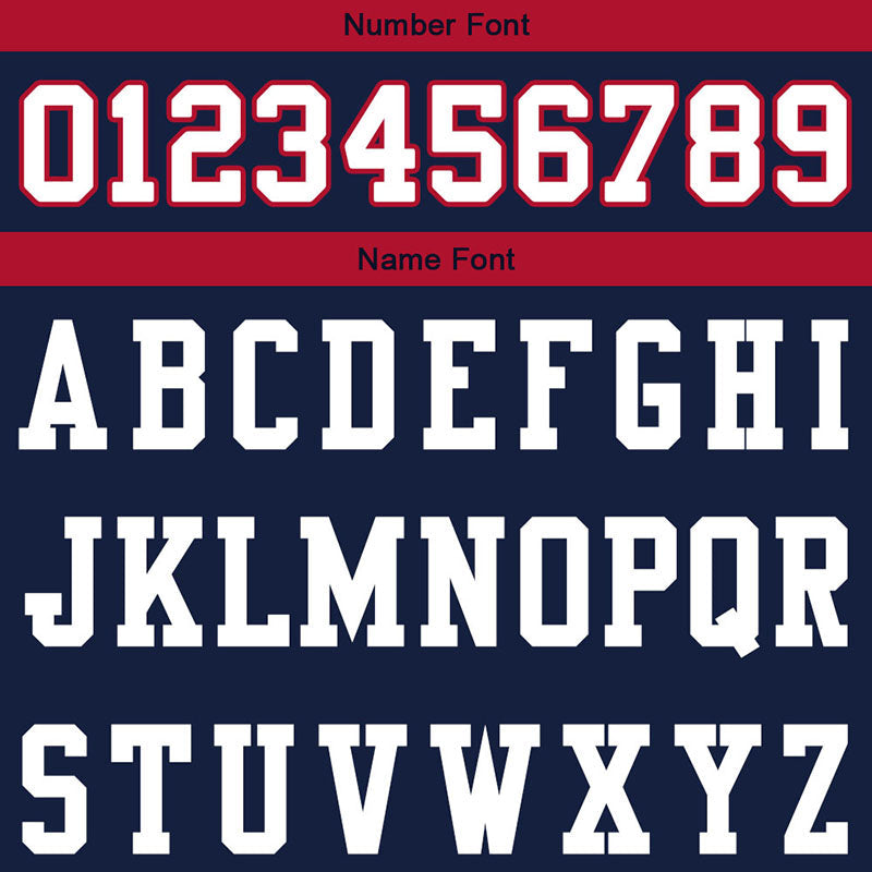 custom authentic football jersey navy white-red mesh