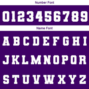 Chaquetas universitarias impermeables personalizadas en color morado-blanco y negro con nombre-número y logotipo bordados a medida