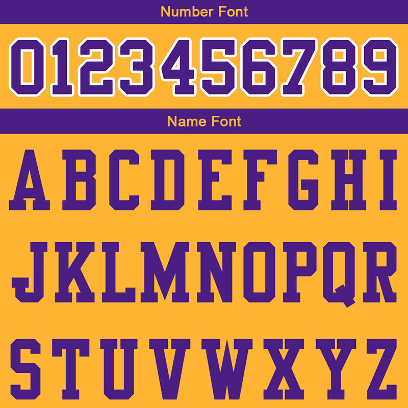 customized authentic football jersey gold purple -white mesh