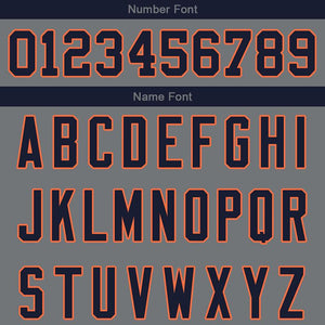 custom authentic football jersey gray-navy-orange mesh