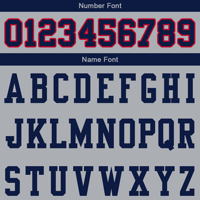 customized authentic football jersey  gray navy-red mesh