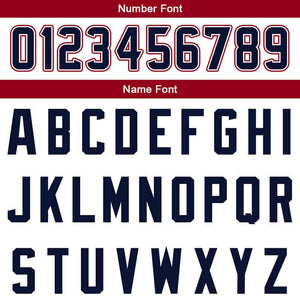 custom authentic split fashion football jersey red-white-navy mesh