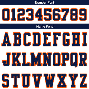 customized  authentic football jersey white navy -orange mesh