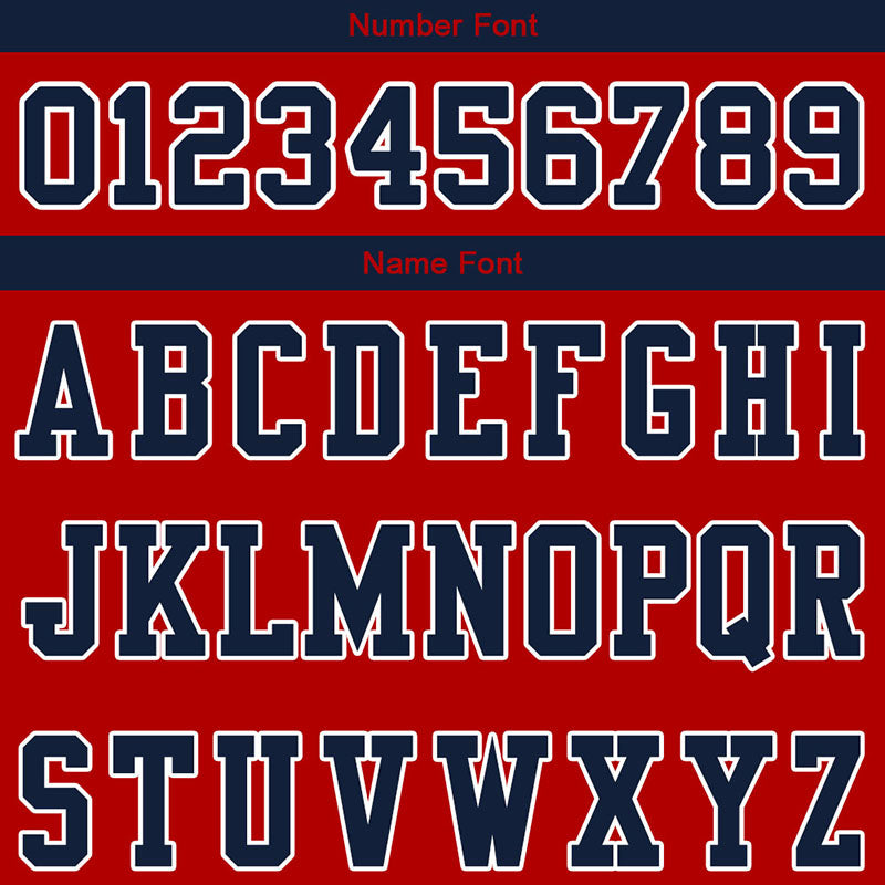 customized authentic football jersey red navy-white mesh