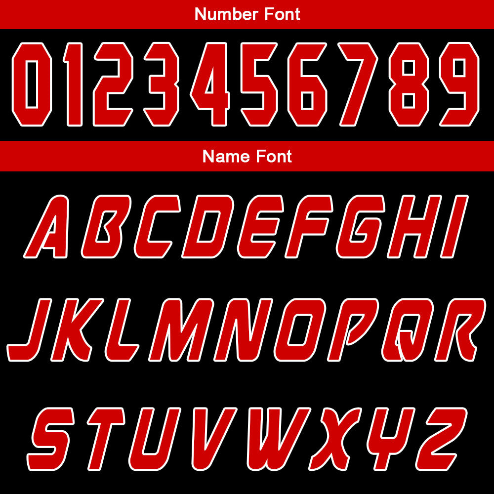Uniforme de baloncesto personalizado en negro y rojo con tu logotipo-nombre y número impresos