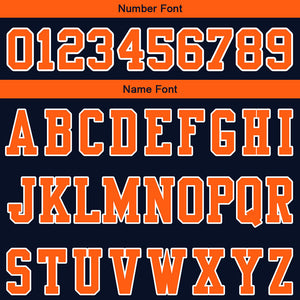 customized  authentic football jersey orange navy -white mesh