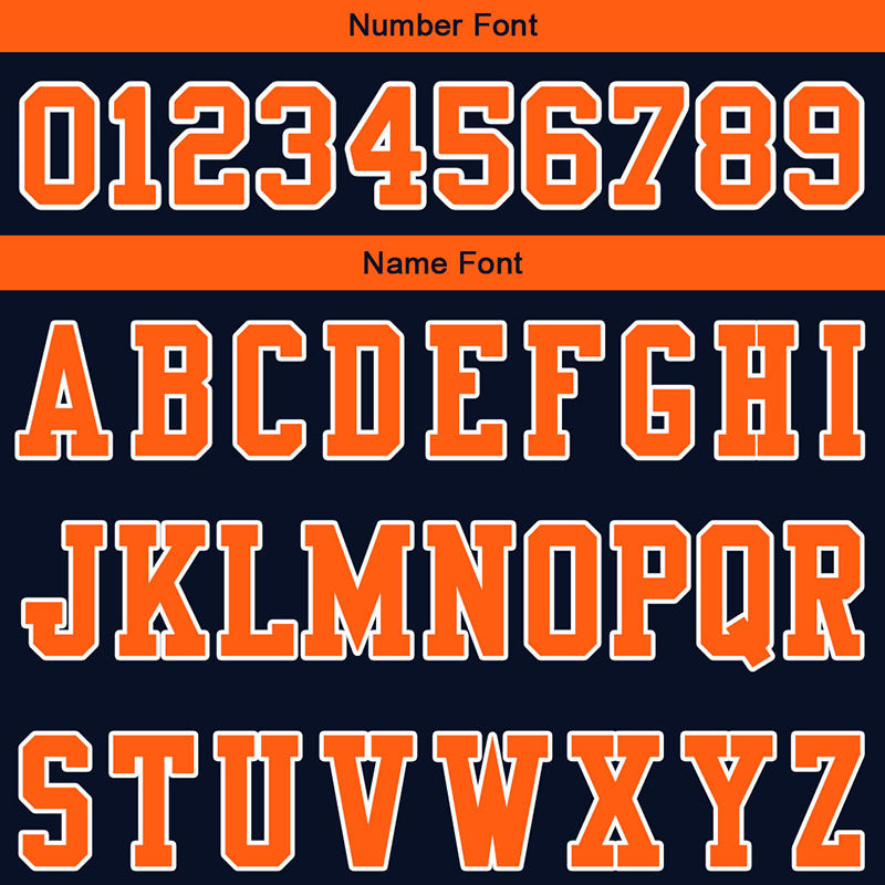 customized  authentic football jersey orange navy -white mesh