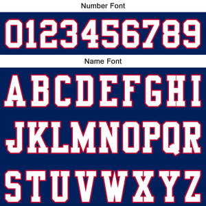 Camiseta de fútbol personalizada con nombre y número del equipo impresos-color azul marino