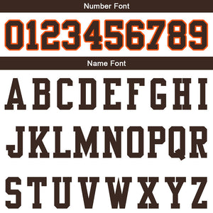 customized authentic football jersey brown white-orange mesh