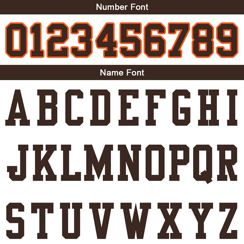 customized authentic football jersey brown white-orange mesh