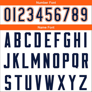 custom authentic split fashion football jersey orange-white-navy mesh