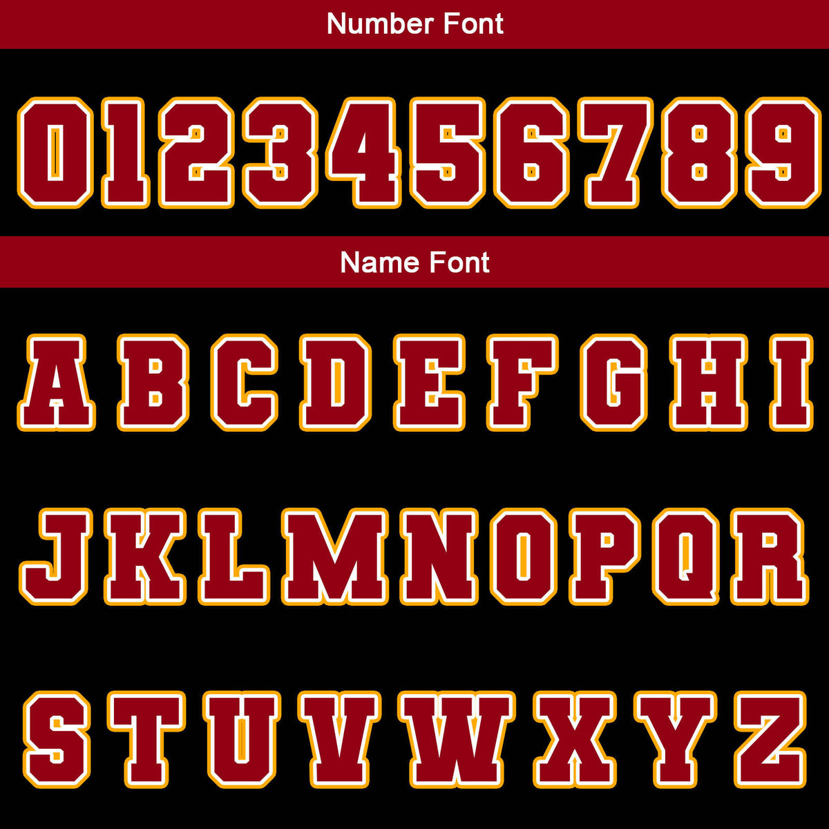 Chaquetas universitarias impermeables personalizadas en negro-amarillo y rojo con nombre-número y logotipo bordados