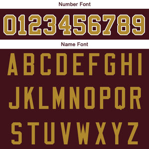 custom authentic split fashion football jersey burgundy-white-gold mesh