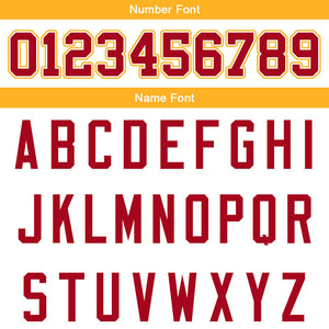 custom authentic split fashion football jersey red-white-yellow mesh