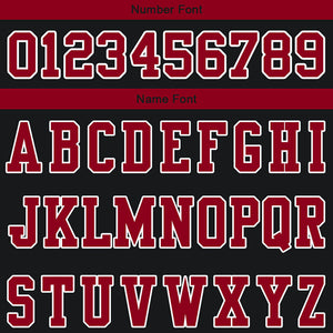 customized authentic football jersey black red-white mesh