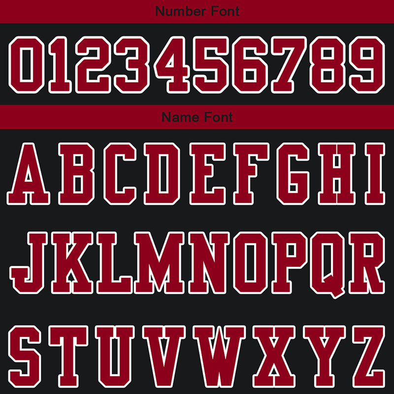 customized authentic football jersey black red-white mesh