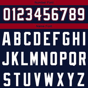 custom authentic split fashion football jersey navy-red-white mesh