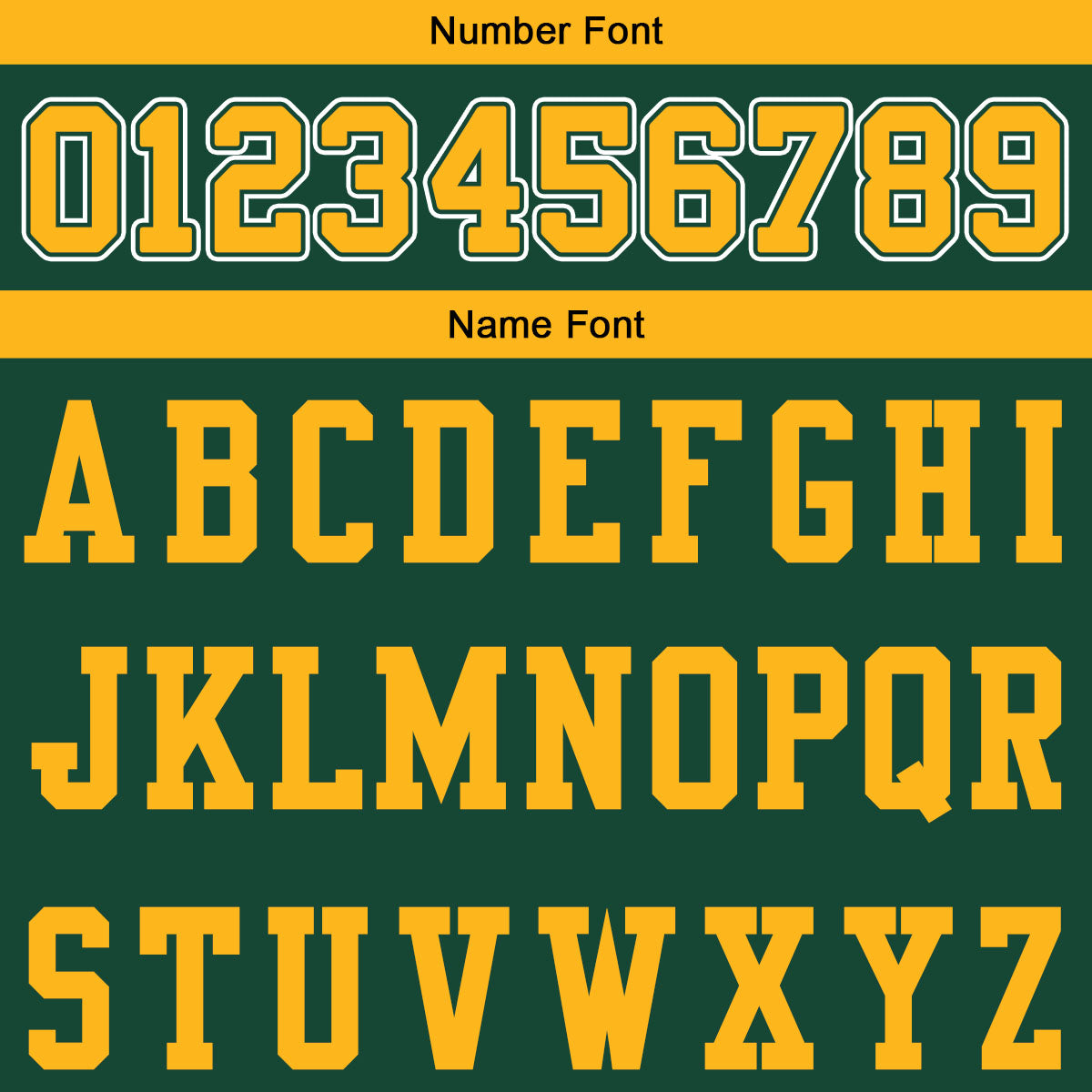 Camiseta de fútbol personalizada con nombre y número del equipo impresos en color verde