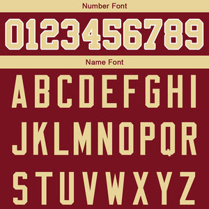 customized  authentic football jersey burgundy-gold mesh