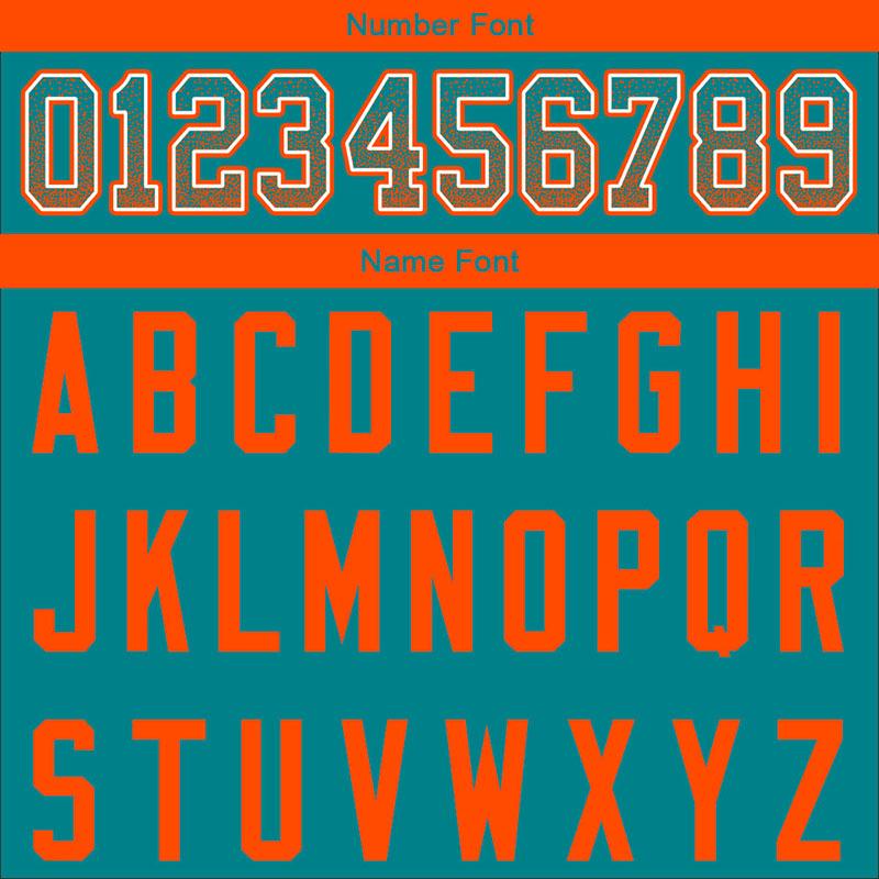 custom authentic drift fashion football jersey aqua-orange mesh