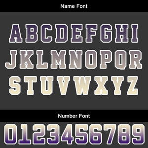 Conjunto personalizado de camiseta de fútbol beige y morado para niños y adultos