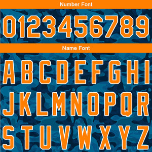 Dise?o personalizado de camiseta de béisbol con estampado a todo color camuflaje azul