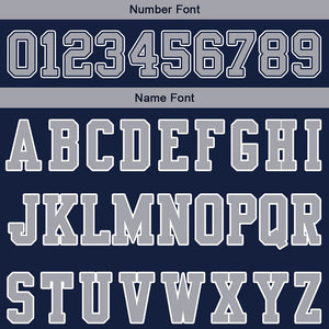 customized  authentic football jersey navy gray-white mesh