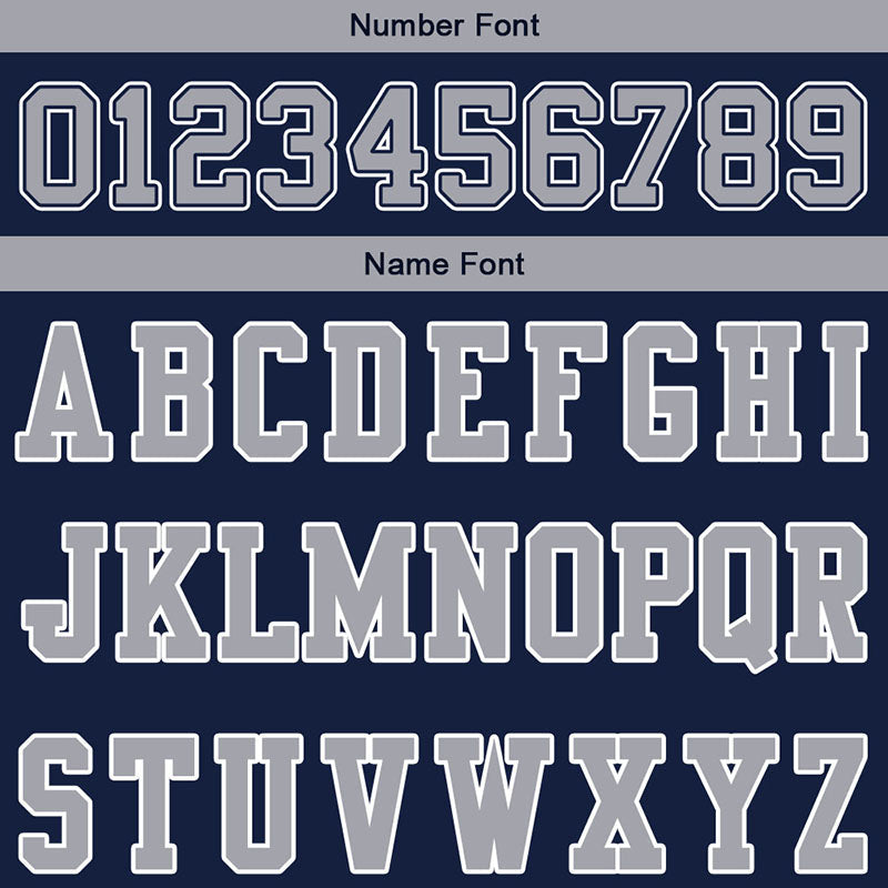 customized  authentic football jersey navy gray-white mesh