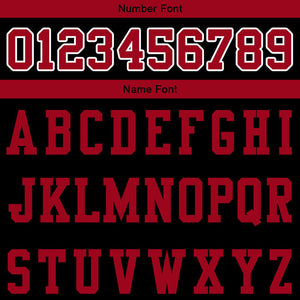 customized authentic football jersey red white-black mesh