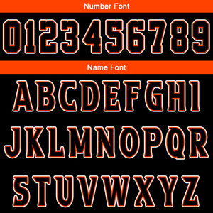 Uniforme de baloncesto personalizado naranja y negro con tu logotipo-nombre y número impresos